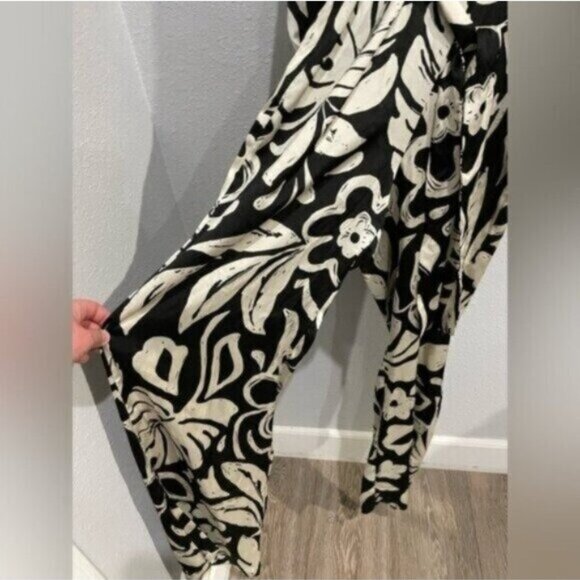New Zara Contemporary Feminine Floral Silky Relaxed Fit Chic Jumpsuit - Picture 4 of 11